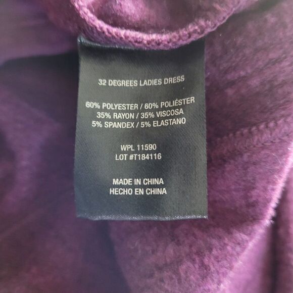 32 Degrees Athletic Dress L Purple Sweatshirt Tank Space Dyed Pockets Loungewear - Picture 3 of 5